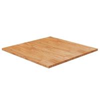 Tafelblad vierkant 80x80x2,5cm massief eiken lichtbruin - thumbnail