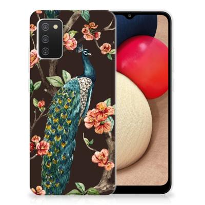 Samsung Galaxy A02s | TPU Hoesje | Pauw met Bloemen