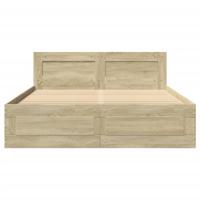 Bedframe met hoofdeinde bewerkt hout sonoma eiken 120x200 cm - thumbnail