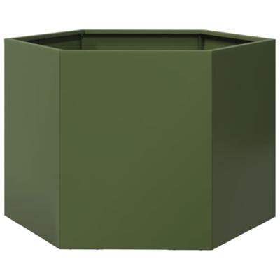 VidaXL Plantenbak zeshoek 69x60x45 cm staal olijfgroen VidaXL Plantenbak zeshoek 69x60x45 cm staal olijfgroen
