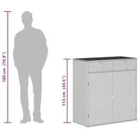 Tuinkast 105x55x113 cm poly rattan bruin - thumbnail