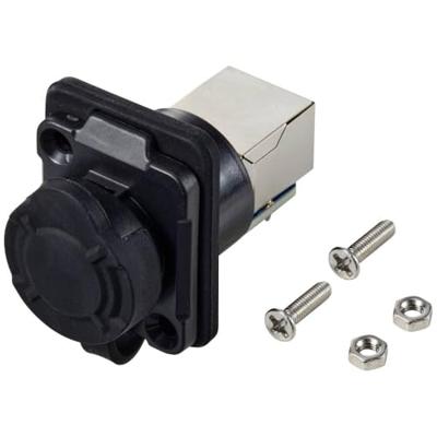 TRU COMPONENTS RJ45-inbouwbus, 2-gats flens TC-12770460 Invoerhulp voor RJ45 1 stuk(s)