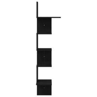 Hoekwandschap 32x32x127,5 cm bewerkt hout zwart - thumbnail