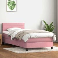 Boxspring met matras fluweel roze 90x210 cm - thumbnail