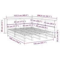 Bed met boekenkast zonder matras grenenhout wasbruin 135x190 cm - thumbnail