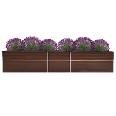 VidaXL Plantenbak verhoogd 400x80x77 cm gegalvaniseerd staal bruin VidaXL Plantenbak verhoogd 400x80x77 cm gegalvaniseerd staal bruin