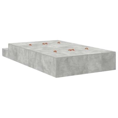 Opbergbedframe Beton Grijs 236.5 x 120 x 31.5 cm Bewerkt hout