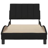 Bedframe zonder matras 90x200 cm stof zwart - thumbnail