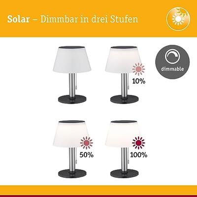 Paulmann 94309 4000870943090 Tafellamp op zonne-energie 0.8 W Warmwit RVS Paulmann 94309 4000870943090 Tafellamp op zonne-energie 0.8 W Warmwit RVS