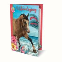 Uitnodiging paarden 17.5x12.2cm | 6 stuks - thumbnail