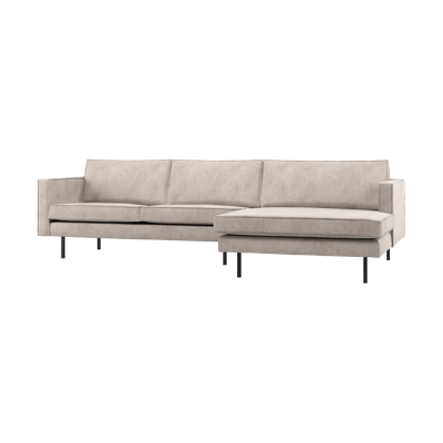 WOOOD Rodeo bank chaise longue rechts ribstof Ecru