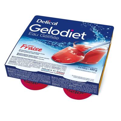 Gelodiet Gelwater Gesuikerd Aardbei Pot 4x120g