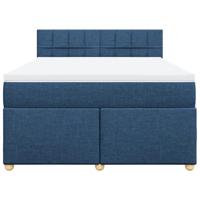 Boxspring met matras stof blauw 140x200 cm - thumbnail