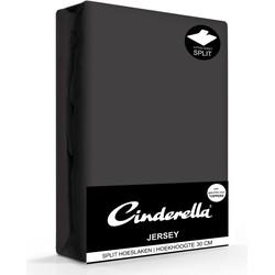 Cinderella topdek hoeslaken tot 15cm bi-inkeping jersey 160x200/210 anthracite