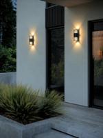 Buitenlamp Aludra Zwart Up Down metaal Ribbel - thumbnail