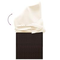 Loungebed met luifel en kussens poly rattan bruin - thumbnail