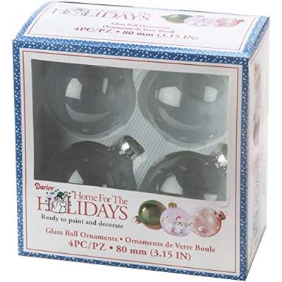 Darice • kerstbal glas 80mm 4pcs