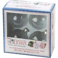 Darice • kerstbal glas 80mm 4pcs - thumbnail