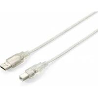 Equip USB2.0 kabel USB aansluitkabel (A/stekker - B/stekker 1,0 mm) zilver - thumbnail