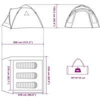Koepeltent 3-persoons snelontgrendeling blauw - thumbnail