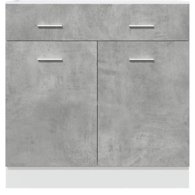 Onderkast met lade Lyon 80x46x81,5 cm bewerkt hout betongrijs