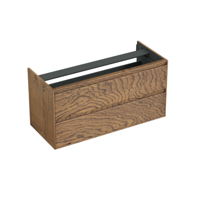 Onderkast Forzalaqua Reno 120x51x60 Cm 2 Lades Softclose Eiken Castle Brown Onderkast Forzalaqua Reno 120x51x60 Cm 2 Lades Softclose Eiken Castle Brown