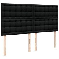 Boxspring met matras stof zwart 200x200 cm - thumbnail