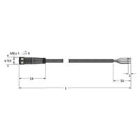 Turck 6625554 Sensor/actuator aansluitkabel Aantal polen (sensoren): 4 5 m 1 stuk(s) - thumbnail