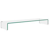 TV-meubel/monitorverhoger transparant 110x30x13 cm glas - thumbnail