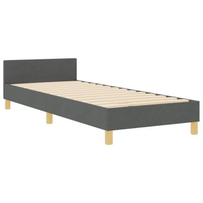 Bedframe met hoofdeinde Donkergrijs 90 x 190 cm Stof