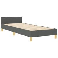 Bedframe met hoofdeinde Donkergrijs 90 x 190 cm Stof - thumbnail