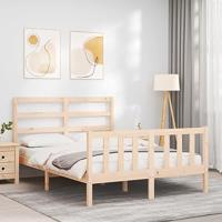 Bedframe met hoofdbord massief hout - thumbnail