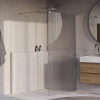 BRAUER Oblivion Flow inloopdouche helder ribbelglas 120x200 incl. glascoating chroom - thumbnail