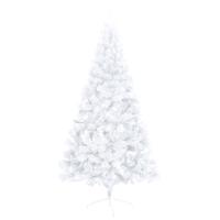 Kunstkerstboom met standaard half 150 cm PVC wit - thumbnail