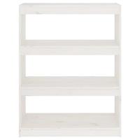 Boekenkast/kamerscherm 80x30x103,5 cm massief grenenhout wit - thumbnail