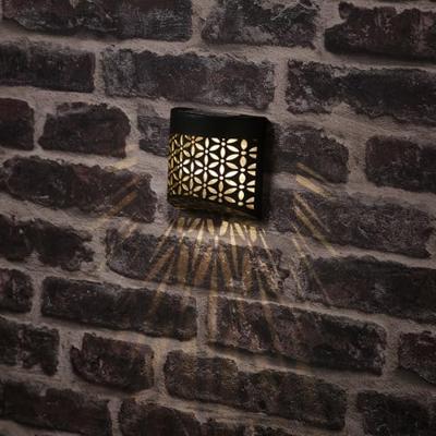 Solar wandlamp l5b11h11 cm zwart 2st Lumineo - Lumineo