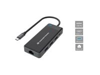 Conceptronic DONN14G notebook dock & poortreplicator Bedraad USB 3.2 Gen 1 (3.1 Gen 1) Type-C Grijs - thumbnail