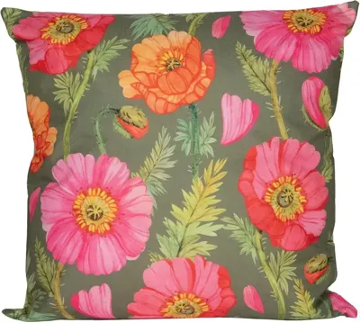 Anna's Collection buitenkussen klaprozen 60x60cm multi Anna's Collection buitenkussen klaprozen 60x60cm multi