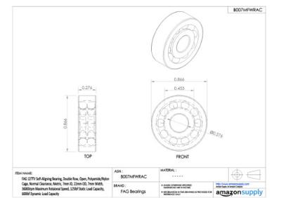 FAG 127-TVH Pendelkogellager Boordiameter 7 mm Buitendiameter 22 mm Toerental (max.) 36000 omw/min