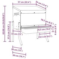 Kippennestkast 2 compartimenten met poten gegalvaniseerd staal - thumbnail