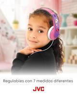 JVC HAKD7P kindertyphone met volumebegrenzing, verstelbare maat (roze/paars) - thumbnail