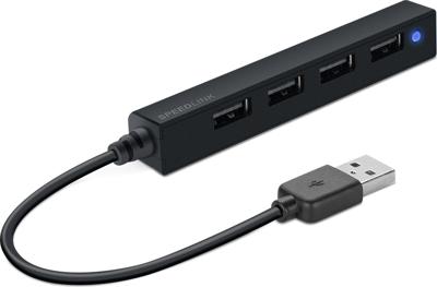 SpeedLink Snappy Slim SL-140000-BK USB-hub 4 poorten USB-A USB 2.0 480 MBit/s Zwart