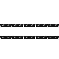 Set van 10 Inbouwspots - GU10 Dubbele Rechthoekige Armaturen - Zwart Aluminium - Kantelbaar - thumbnail