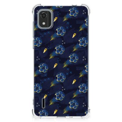 Doorzichtige Silicone Hoesje voor Nokia C2 2nd Edition Voetbal Doorzichtige Silicone Hoesje voor Nokia C2 2nd Edition Voetbal