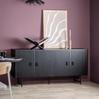 Eleonora Dressoir 'Remi' Mangohout en metaal, kleur Zwart, 170cm - thumbnail