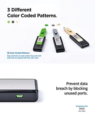 Smartkeeper UL04P1GN Mini-USB-B-poortslot Set van 10 stuks Groen Zonder sleutel