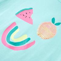 Kindershirt met kleurrijke fruitprint 128 lichtmintkleurig - thumbnail