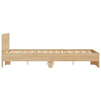 Bedframe met hoofdeinde en LED sonoma eikenkleurig 140x190 cm - thumbnail
