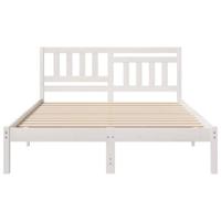 Bedframe met hoofdeinde Wit 120 x 190 cm Massief grenenhout - thumbnail