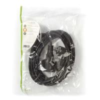 Voedingskabel | Schuko Male Haaks - Schuko Female | 5,0 m | Zwart - thumbnail